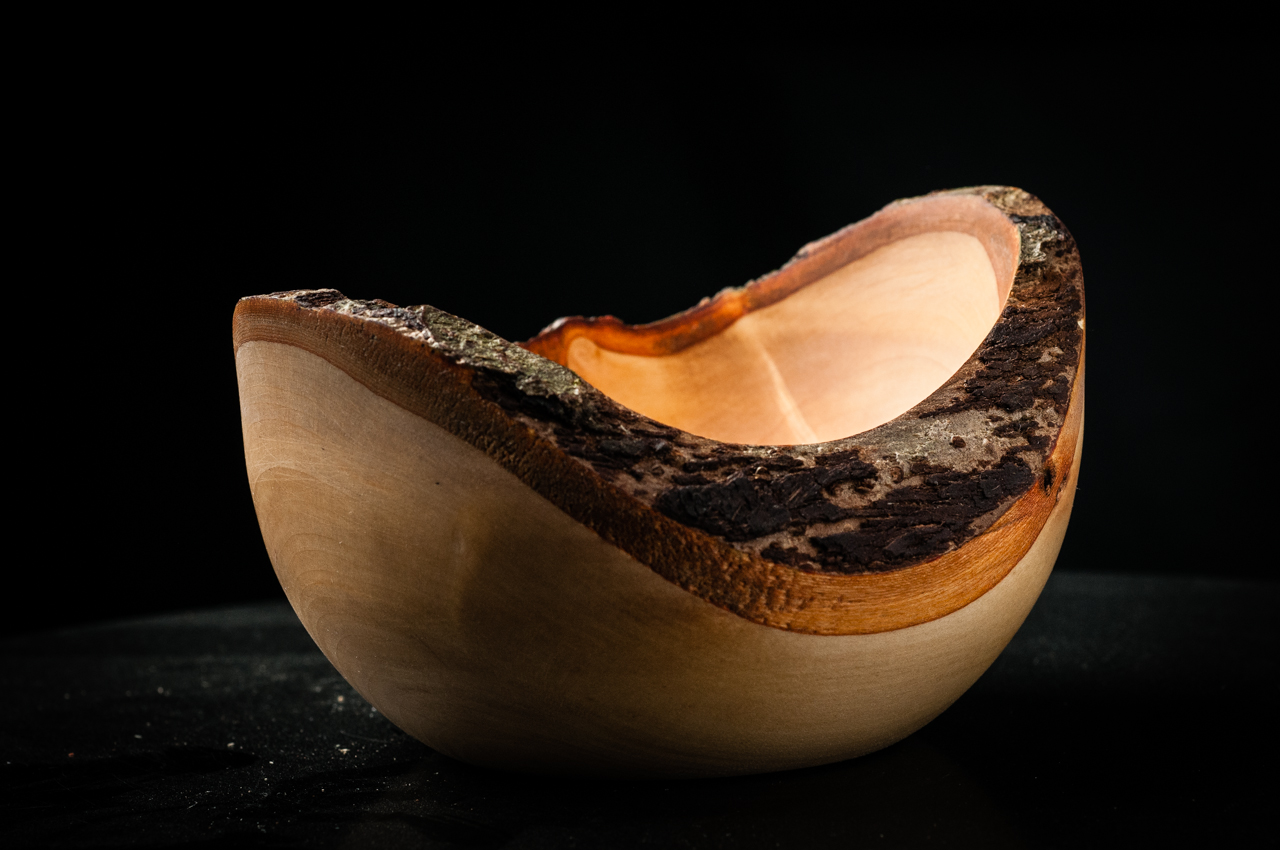 5" Natural edge apple wood bowl