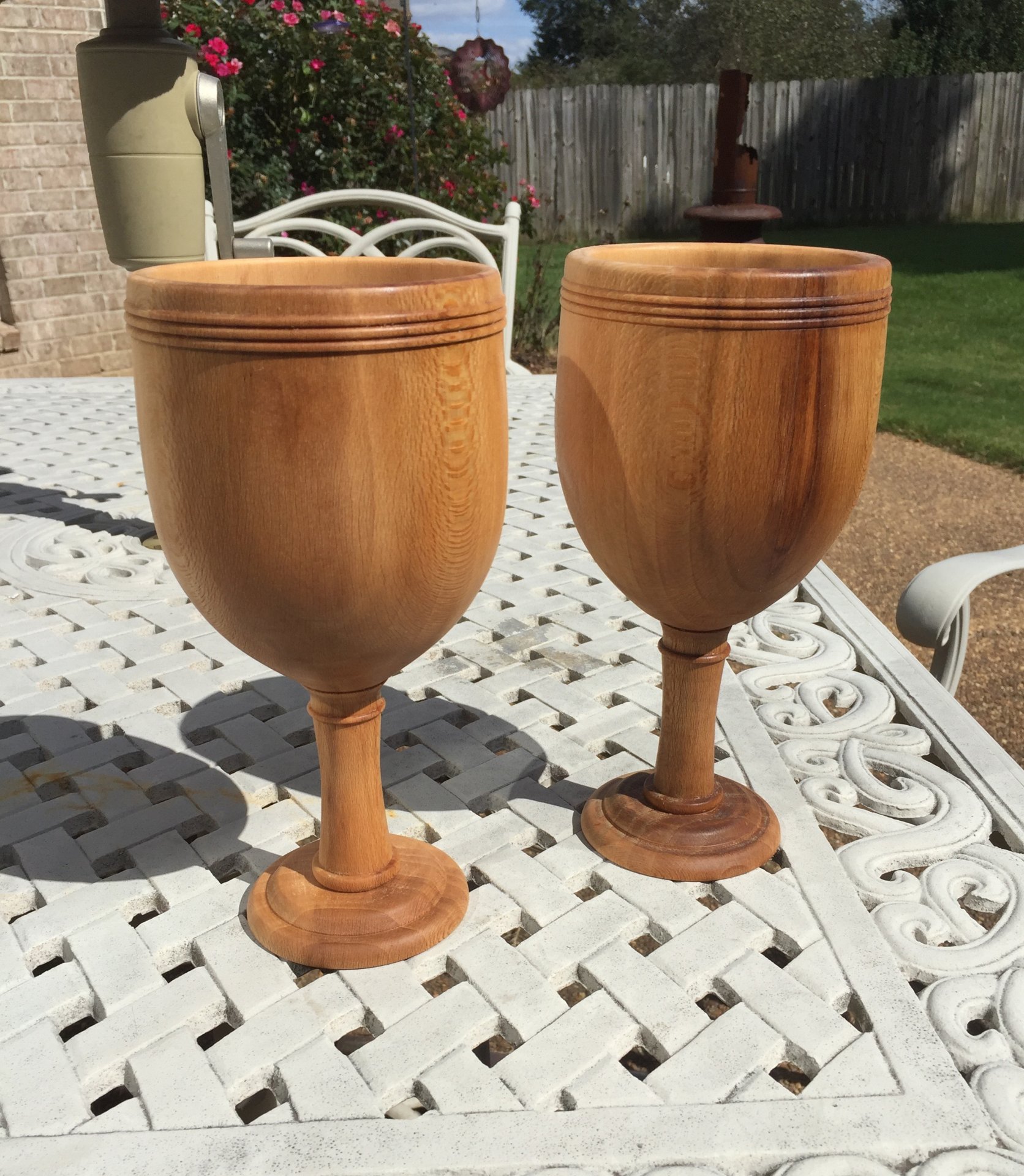 A pair of Sycamore goblets.