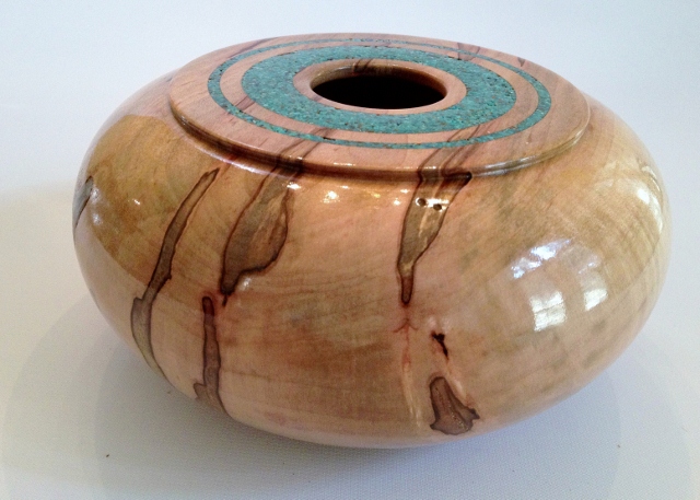 Ambrosia Maple and Turquoise Hollow Form