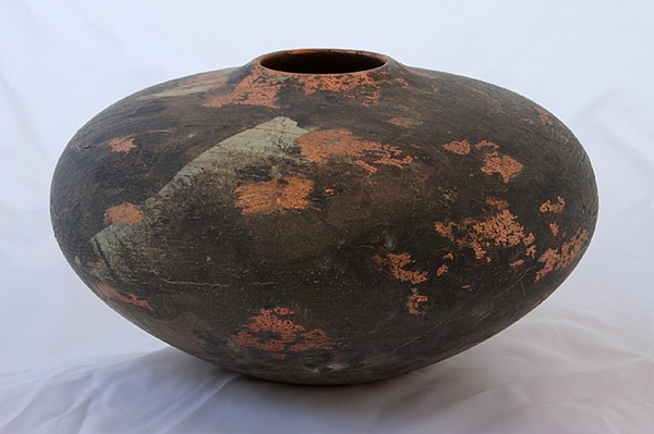 Ash with copper leaf and green patina