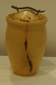 Box elder vase with walnut handled top