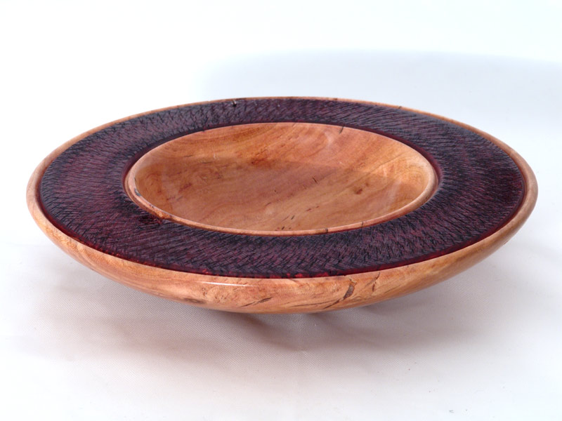 Cherry Bowl with Dyed and Textured Rim