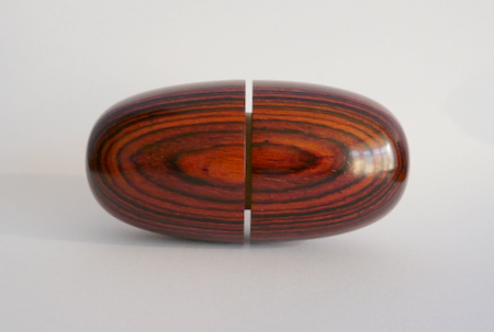 cocobolo box with threaded boxwood inserts