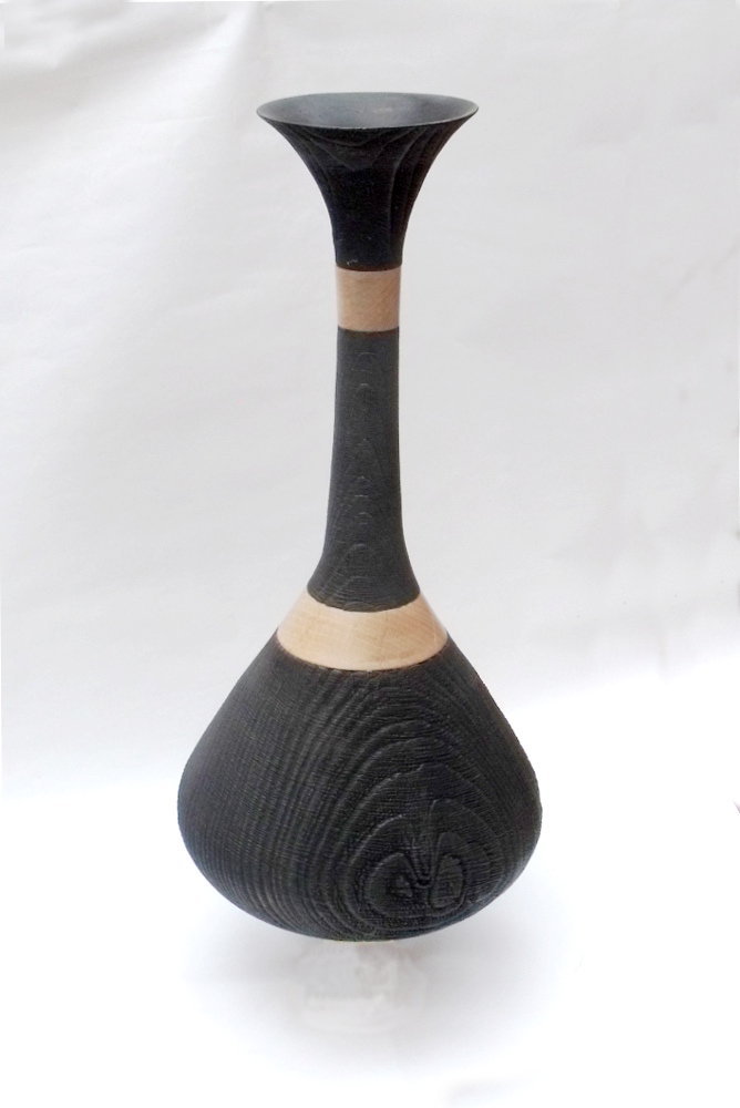 Ebonised Cedar Vase 10