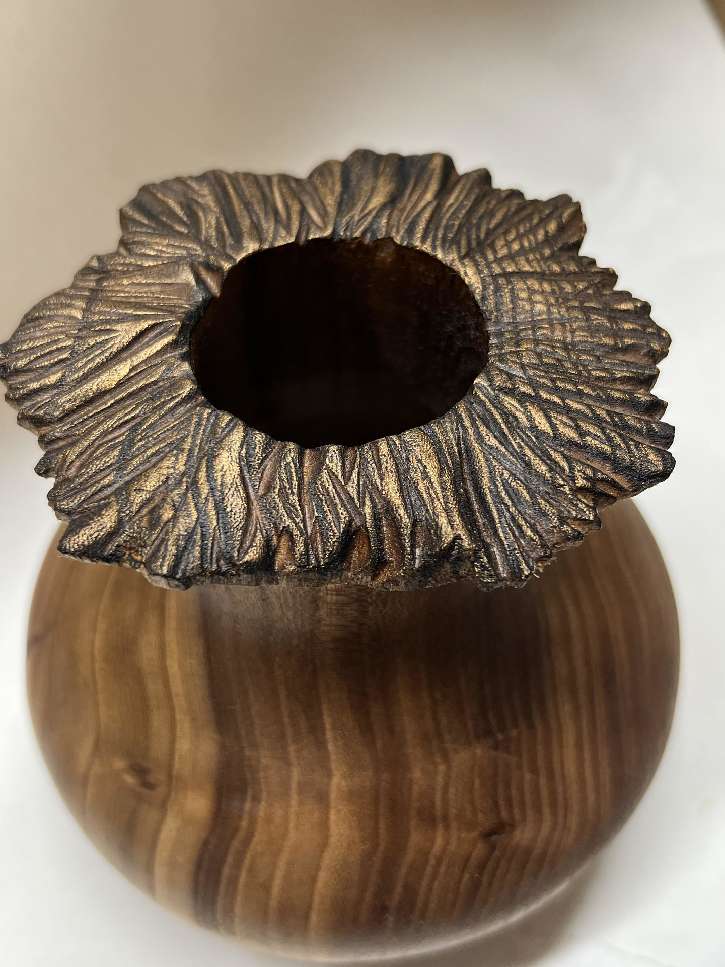 Elm Carved Hollow Form (Pic #2)