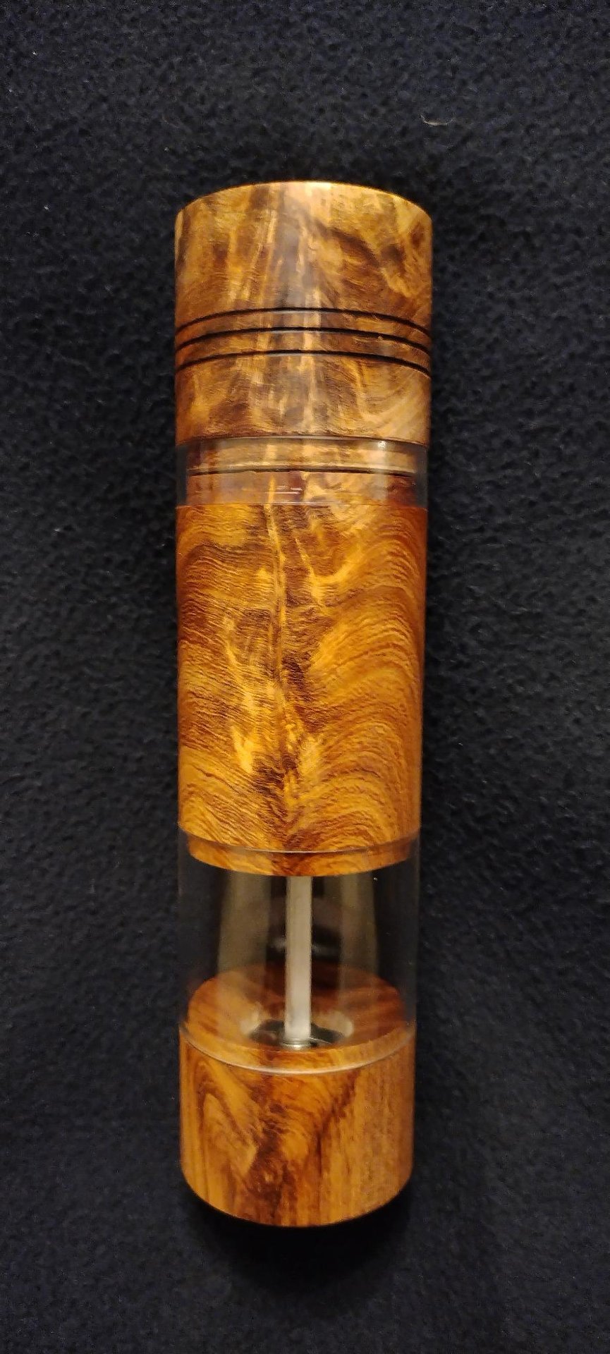 Feather crotch mesquite pepper grinder
