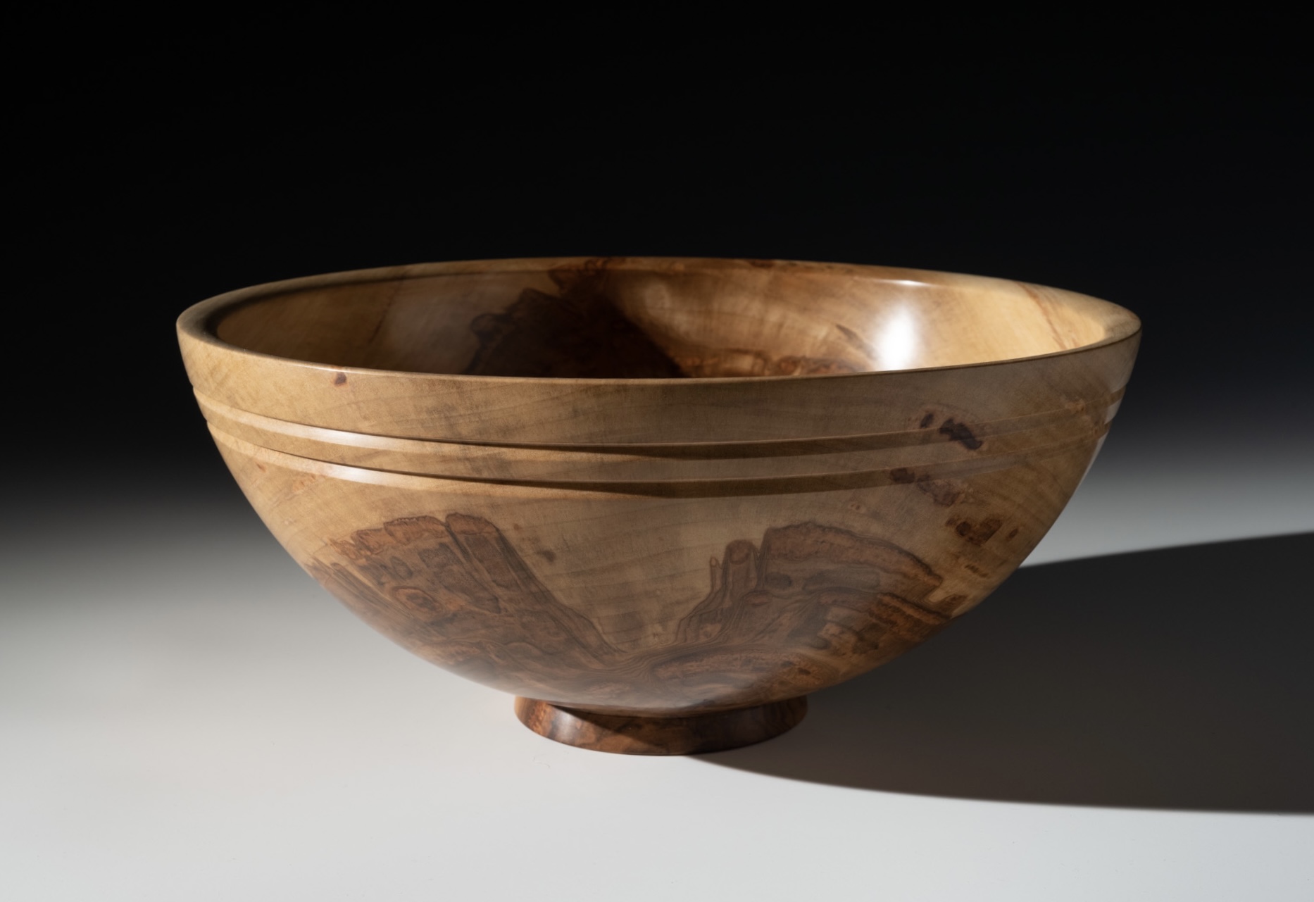 Footed maple bowl