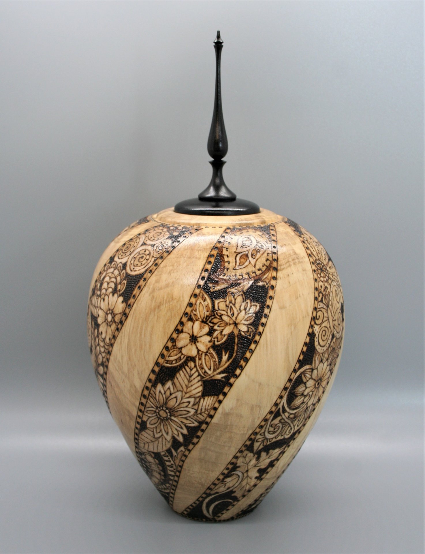 Hollow Form with Pyrography