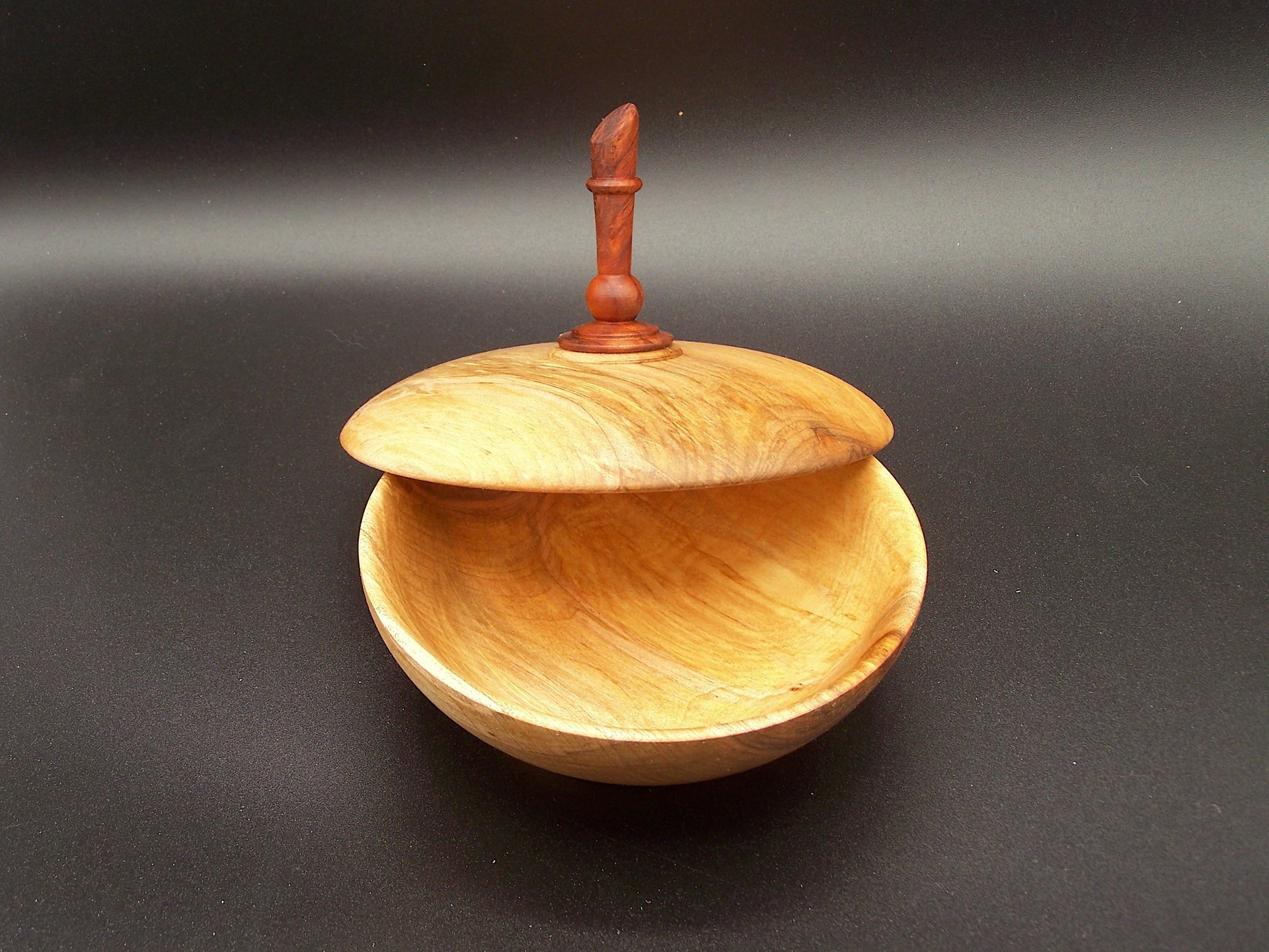 Lidded bowl, 2023, displayed "open"