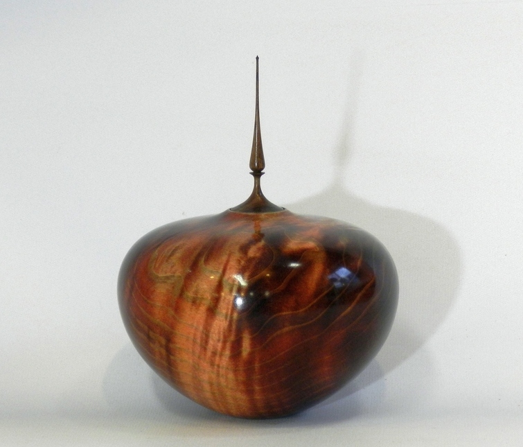 Maple hollow form with Walnut finial