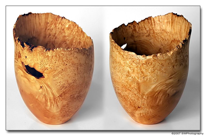 Natural Edge Box Elder Burl Vase