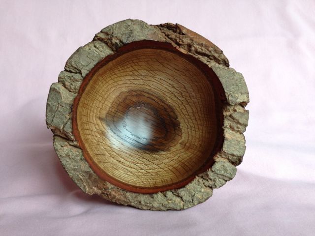 Natural edge oak bowl