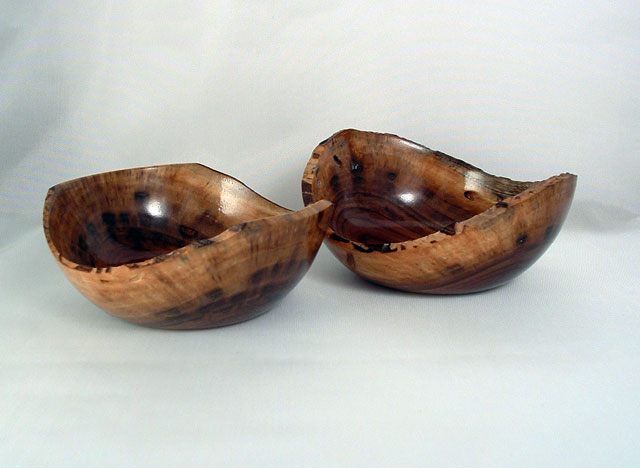 Pair of NE walnut bowls