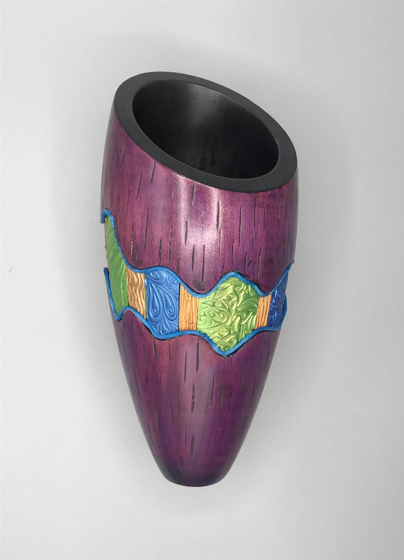 Purple Epoxy Clay Vase