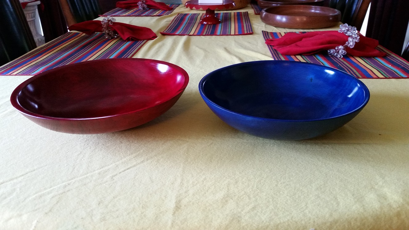 Red & Blue dyed bowls