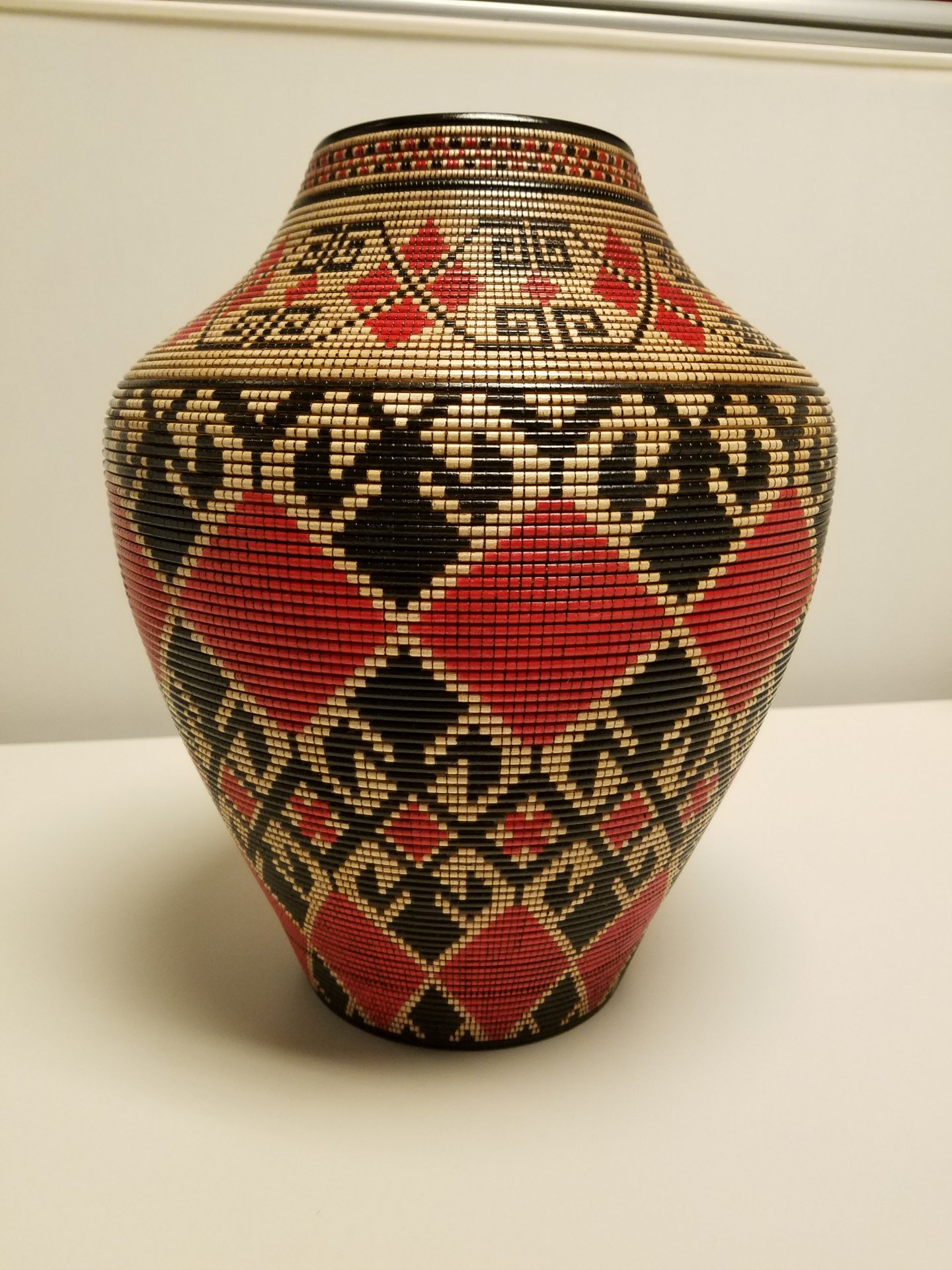 "Red Diamond"  Basket Illusion Vase