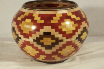 segmented vase  basket weave