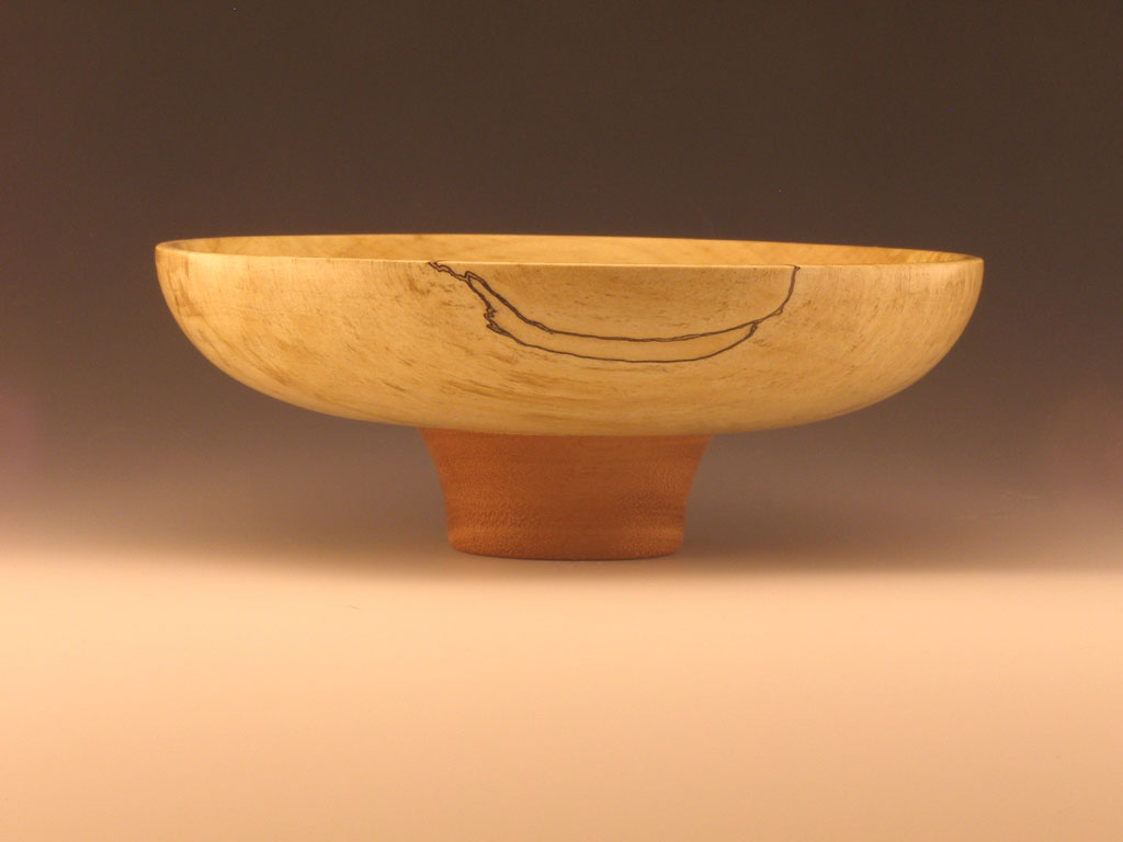 Spalted Maple and Lyptus Pedestal Bowl