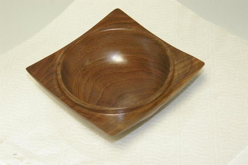 Square edged Walnut bowl