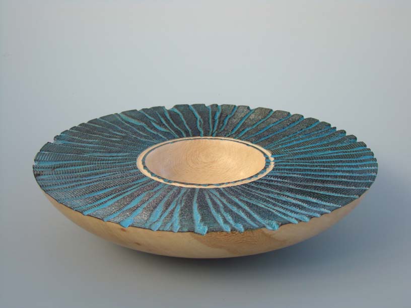 Textured and coloured bowl.