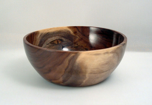 Walnut bowl with raptor eye