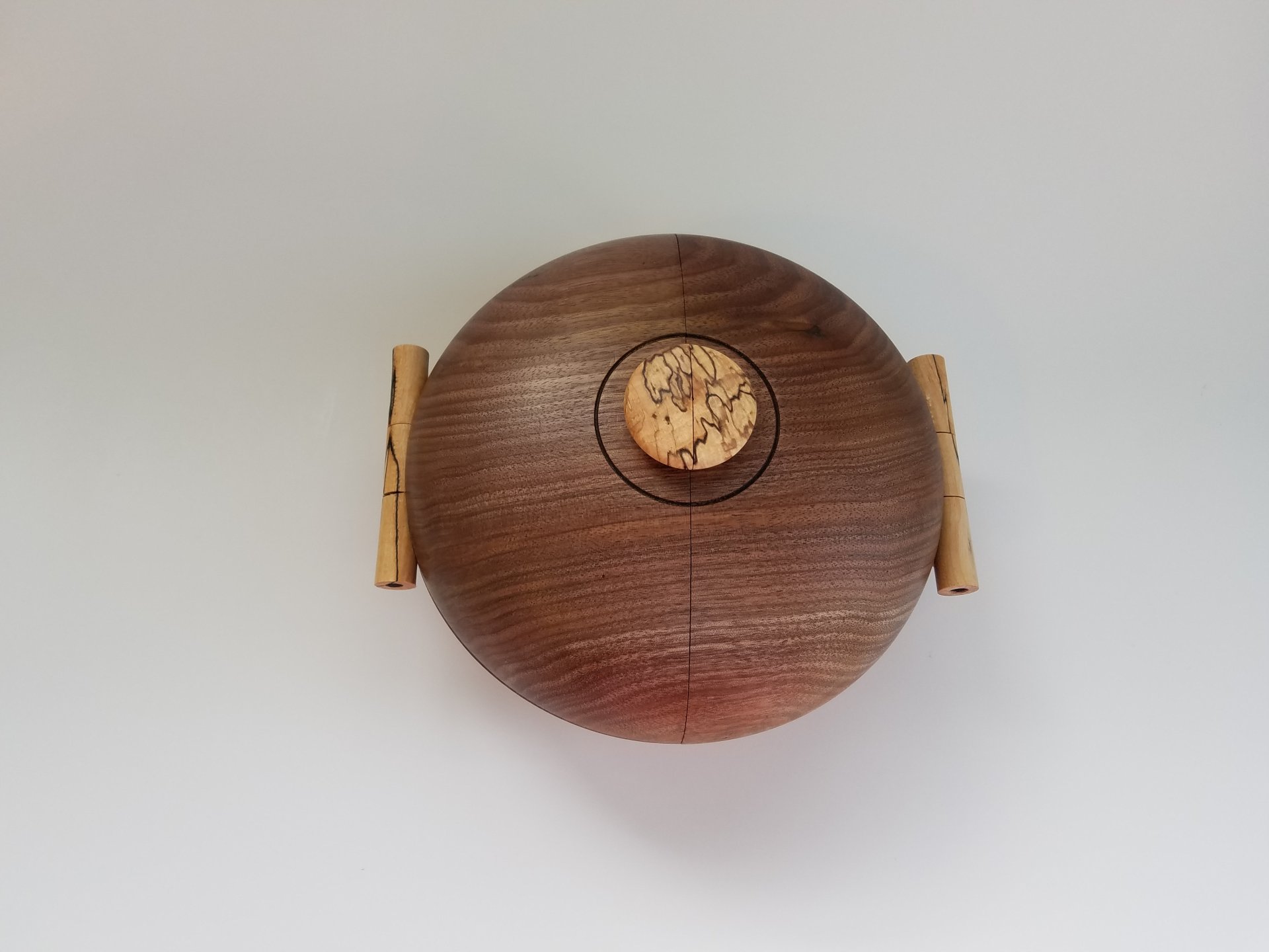Walnut Jewelry Box with Spalted Maple Hinges