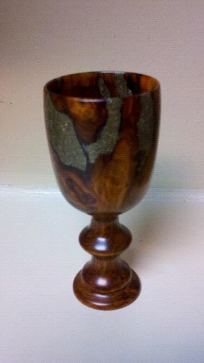 Yew Root with Brass Chalice