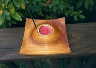 Square Tea Light Incense Burner in Canary Wood.jpg