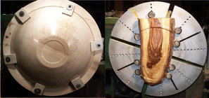 Maple & 3 Bowl bottom turning.jpg