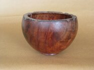 Old Redgum - bowl with original fence post surface edge12cm.JPG