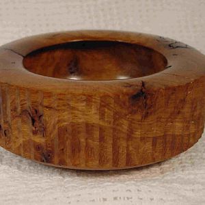 Fluted oak wide mouth vase