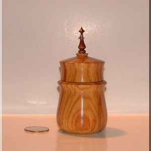 Canary wood w/Redheart Finial