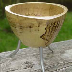 eccentric hackberry bowl with aluminum legs