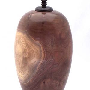 Walnut vessel w/finial