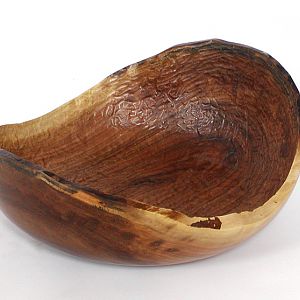 Natural edge bowl w/textured interior