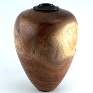 Walnut Vessel with Ebonized Collar