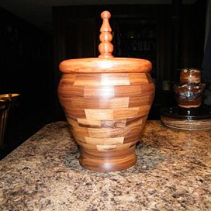 Walnut segmented with bubinga top and finial