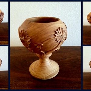 Olivewood Goblet with Carvings