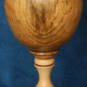 Lidded Walnut and Maple Pedestal Box