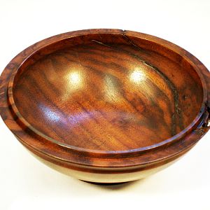 Salvaged Walnut Burl Bowl -1203-3 Top Angle