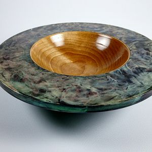 Broad Rim Painted Maple Bowl