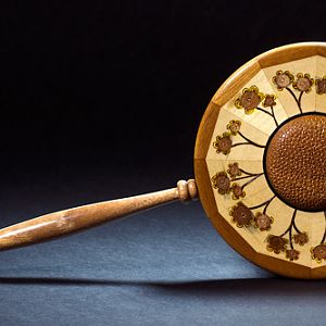 Maple and Mahagony flower mirror