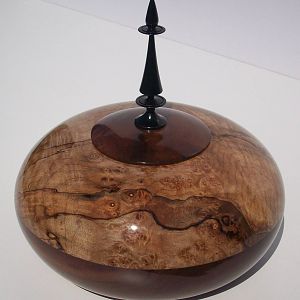 maple and walnut lidded bowl