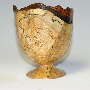 Natural Edge spalted maple burl goblet