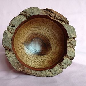 Natural edge oak bowl