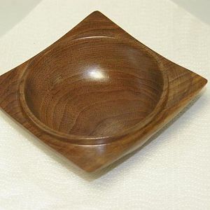 Square edged Walnut bowl