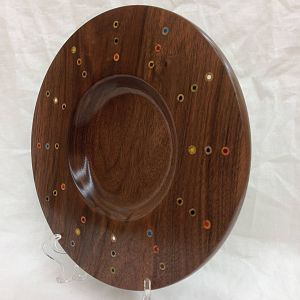 Walnut Platter with Colored Pencils