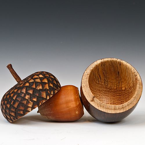 Lidded Acorn Box: A Real Nut Case "Exposed"