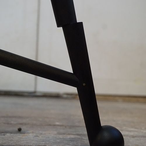 Ebonized cherry stool detail