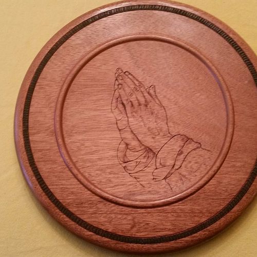 Praying Hands On Sapele (2)